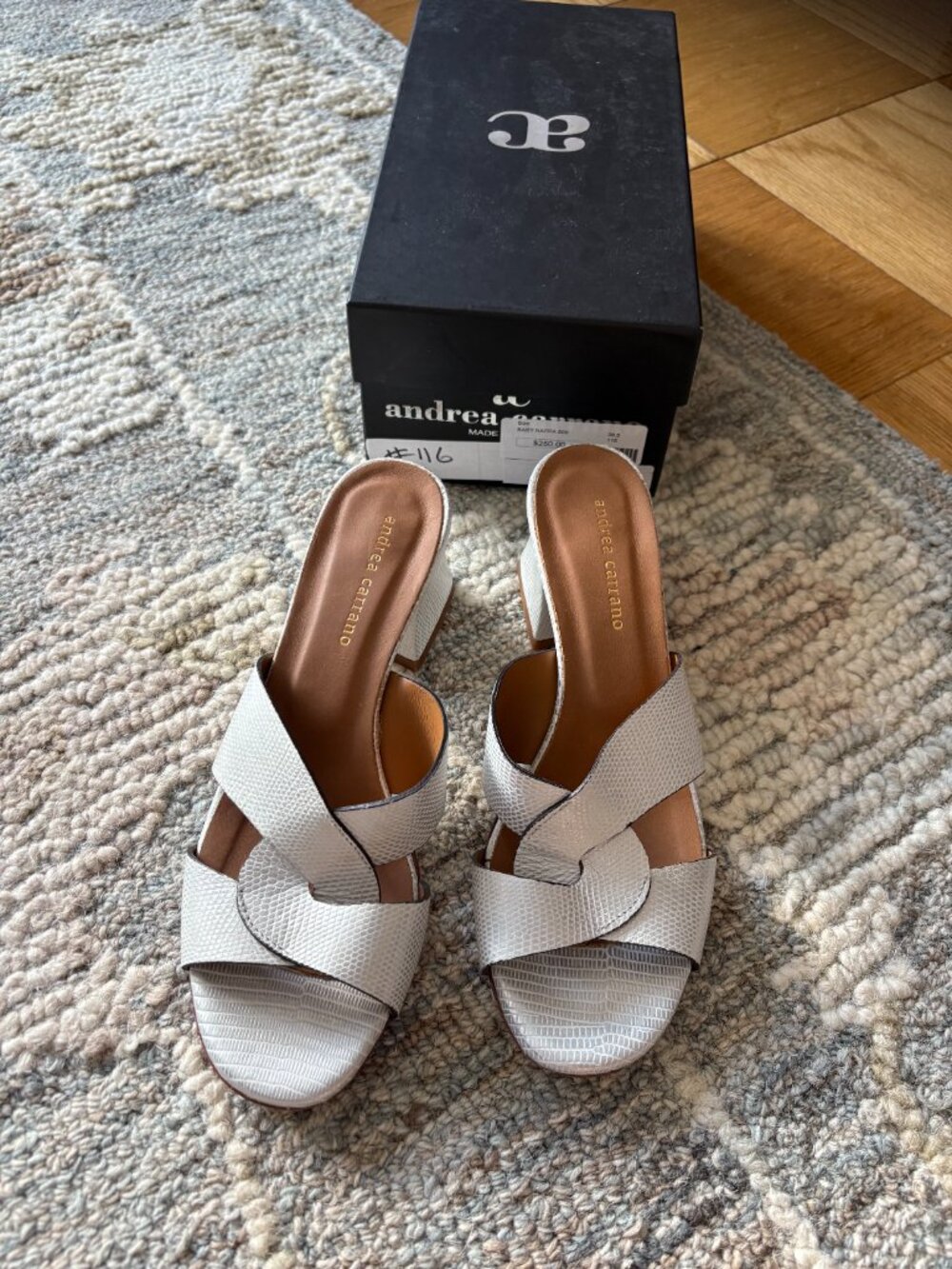 Andrea Carrano Silver Sandal Heel Size 38